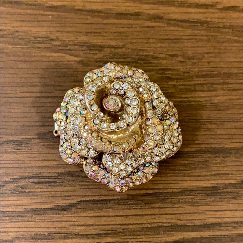 Rose Rhinestone Stretchy Ring